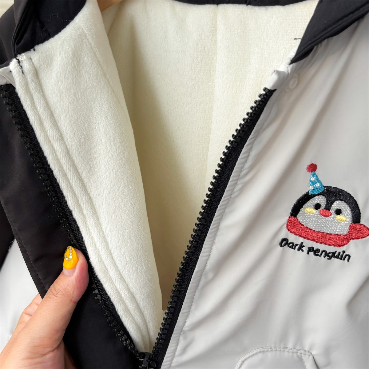 Penguin Windproof Jumpsuit, Stylish Unisex Baby Fleece-Lined Thickened Cute Outerwear