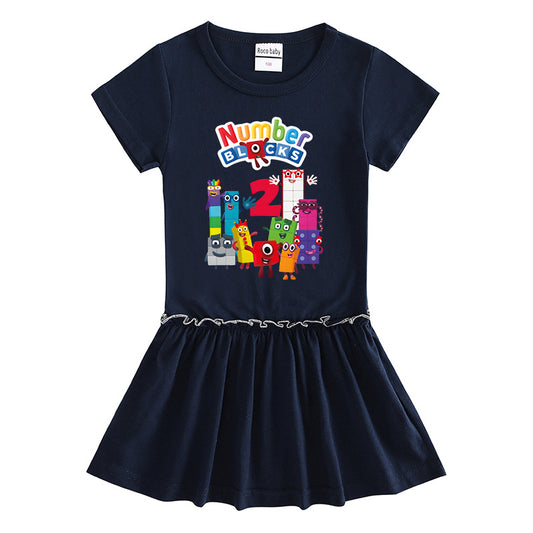 Children's clothing short sleeved dress half sleeved baby