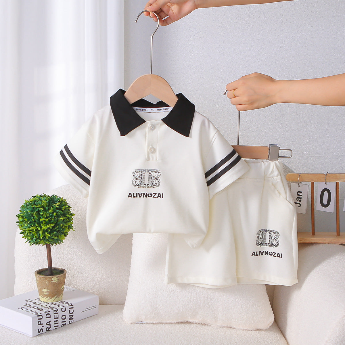 Summer sports polo shirt short sleeved shirt casual set