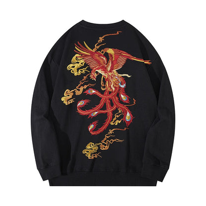 National trend men clothing heavy industry Phoenix embroidery heavy sweatshirt new top casual national trend