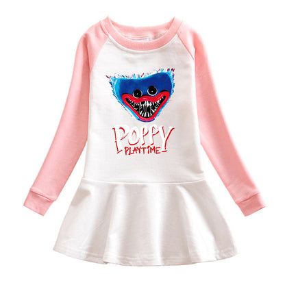 Cartoon hoodie girl dress