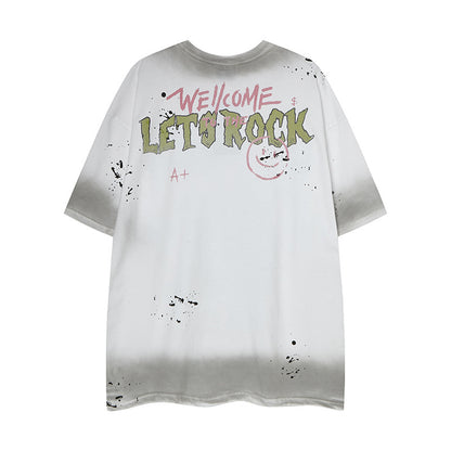 Man Cartoon Print Graphic Casual Unisex Short Sleeve