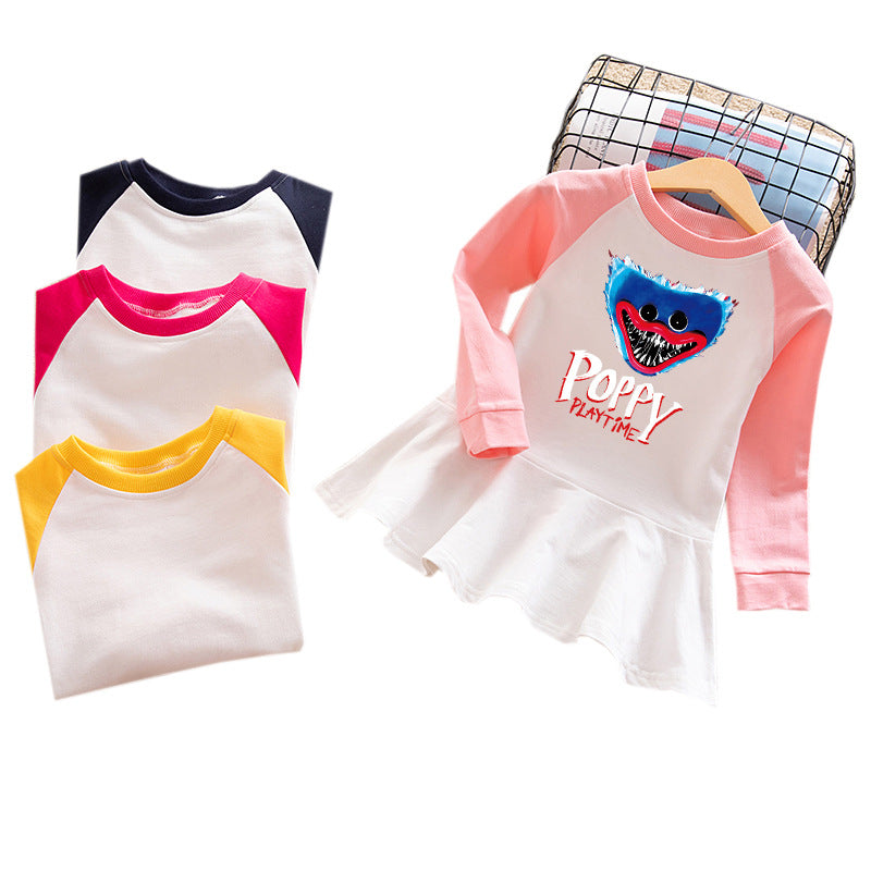 Cartoon hoodie girl dress