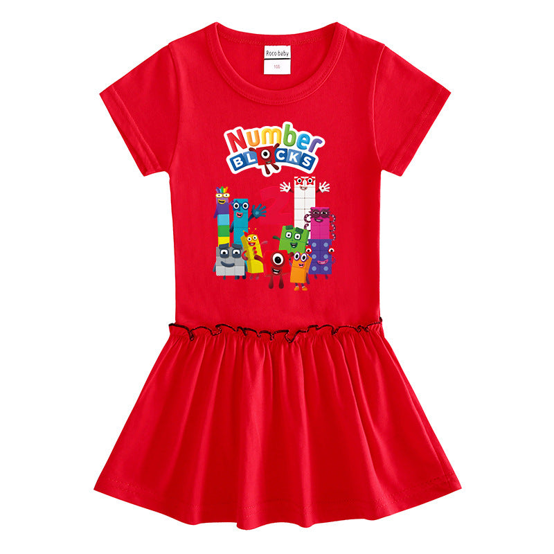 Children's clothing short sleeved dress half sleeved baby