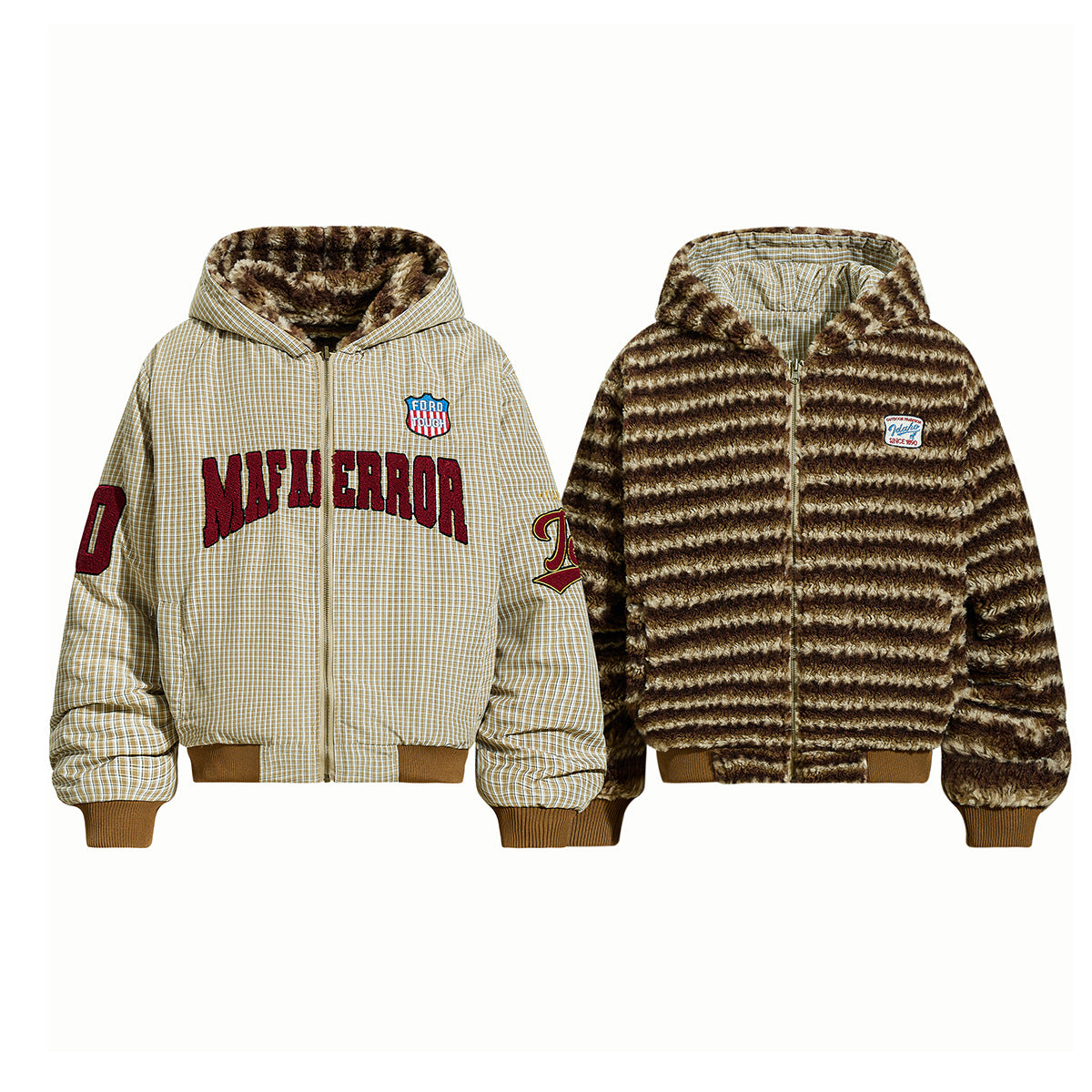 Baseball hooded cotton jacket