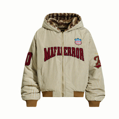 Baseball hooded cotton jacket