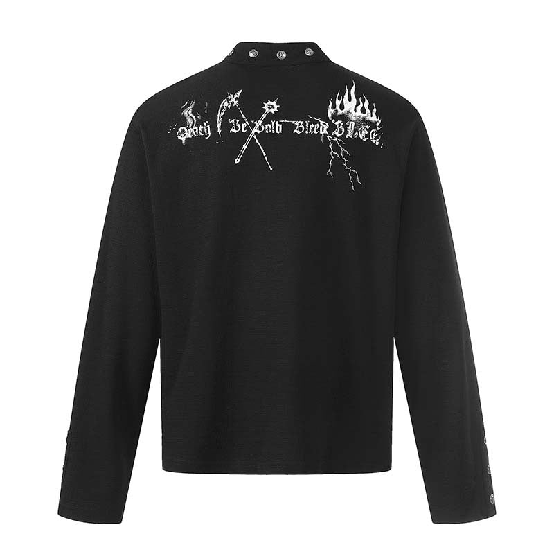 Skeleton Mystery Man Printed Long Sleeve