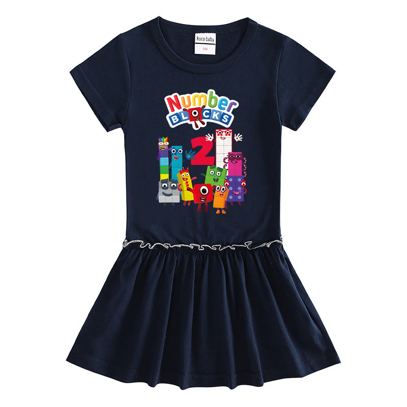 Children's clothing short sleeved dress half sleeved baby