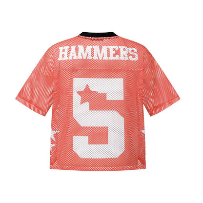 Ball jersey size 5 printed loose V-neck short sleeved shirt