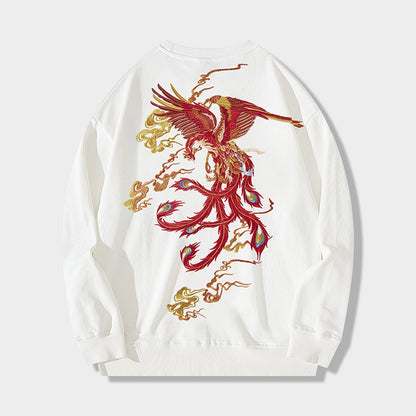 National trend men clothing heavy industry Phoenix embroidery heavy sweatshirt new top casual national trend