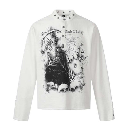 Skeleton Mystery Man Printed Long Sleeve