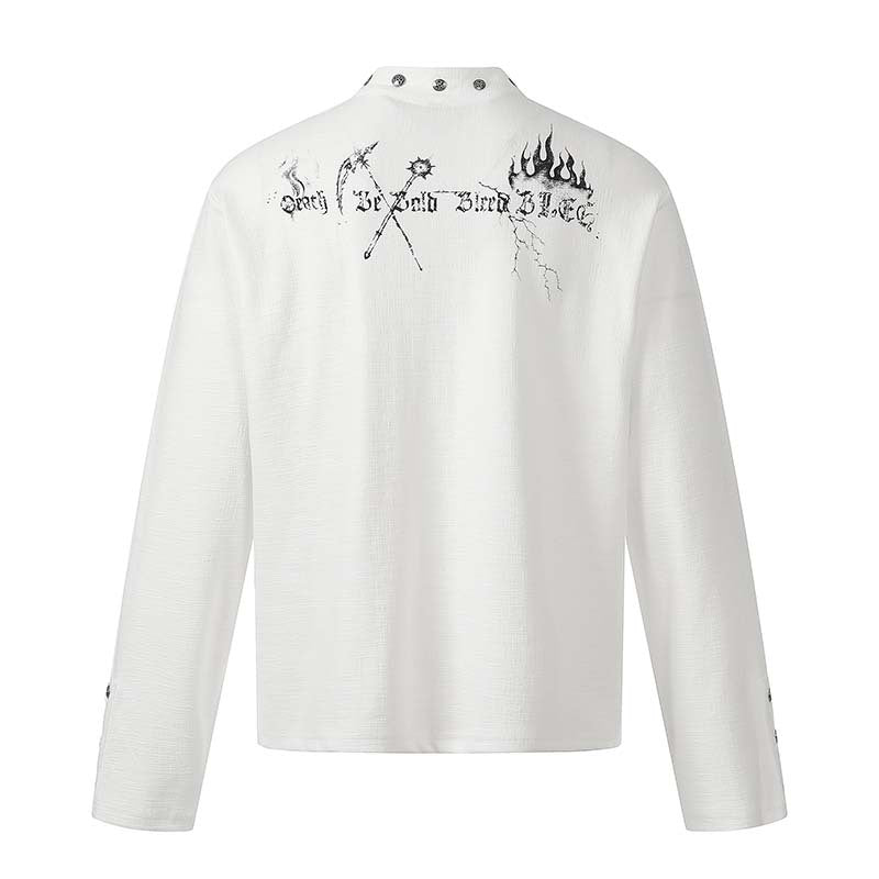 Skeleton Mystery Man Printed Long Sleeve