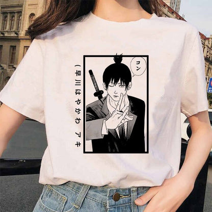 Chainsaw Man Tshirt Women Japanese Anime Pochita T-shirts Gr