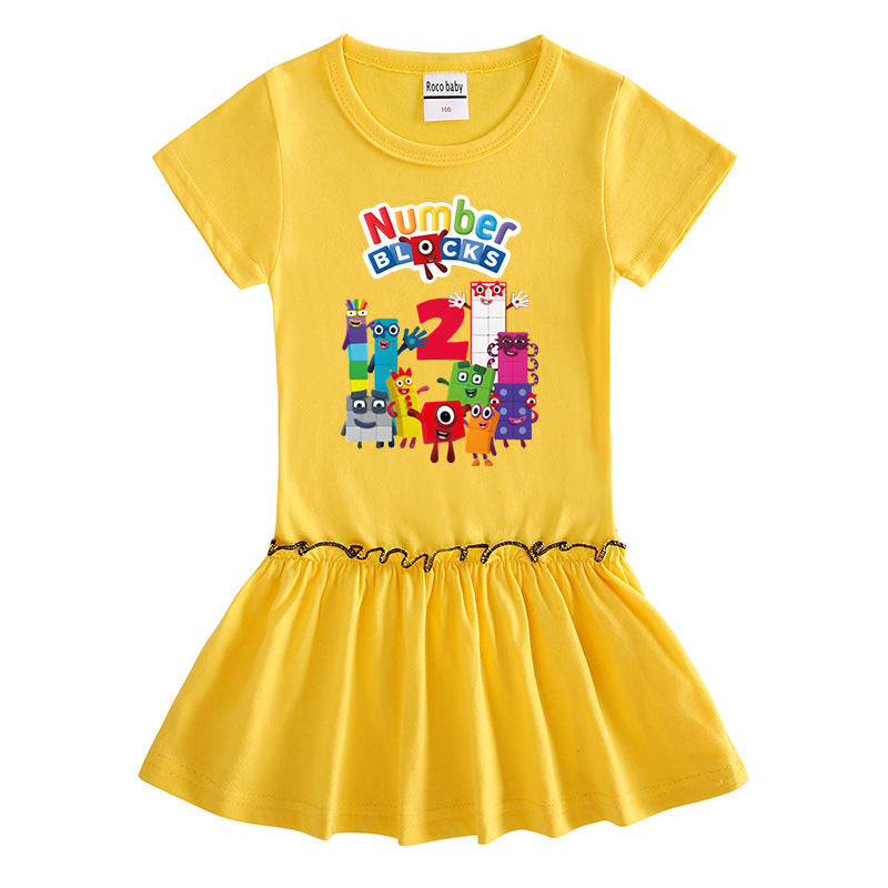Children's clothing short sleeved dress half sleeved baby