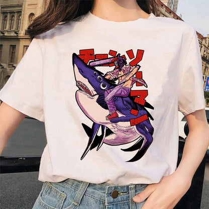 Chainsaw Man Tshirt Women Japanese Anime Pochita T-shirts Gr
