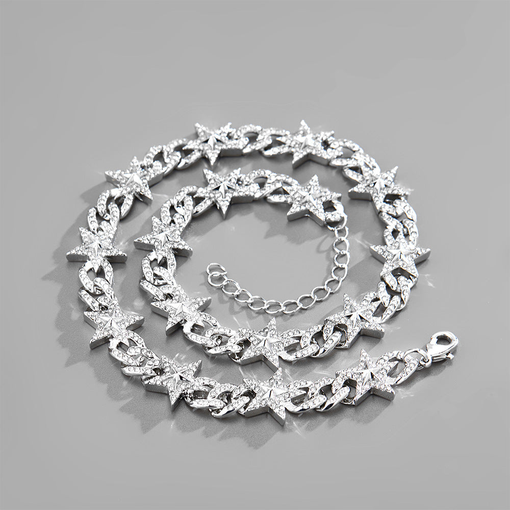 Hip-Hop Style Man Metal Jewelry New Pentagram Cuban Chain