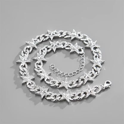 Hip-Hop Style Man Metal Jewelry New Pentagram Cuban Chain