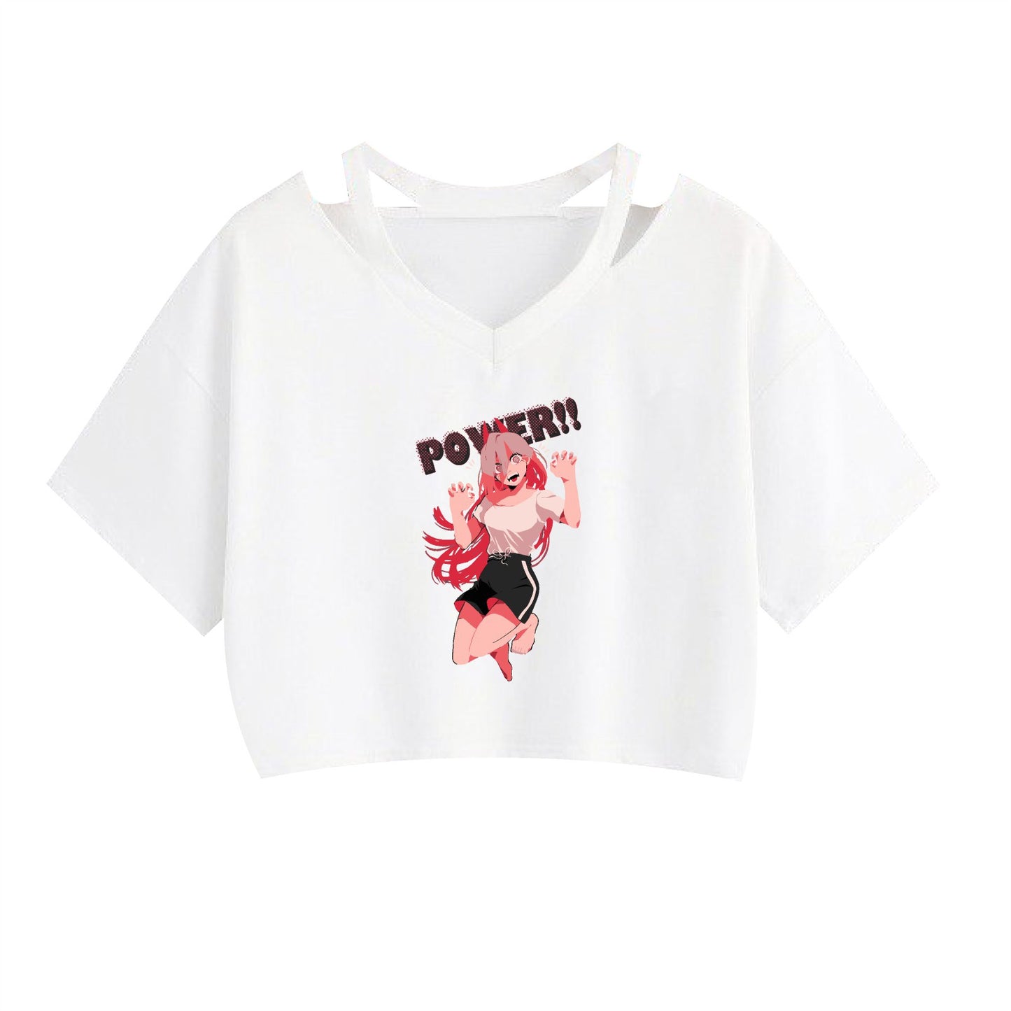 Chainsaw Man Machima Print Women's Strapless Crop Top Hoodie