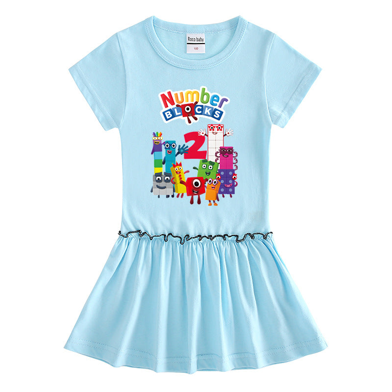 Children's clothing short sleeved dress half sleeved baby