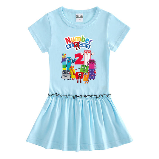 Children's clothing short sleeved dress half sleeved baby
